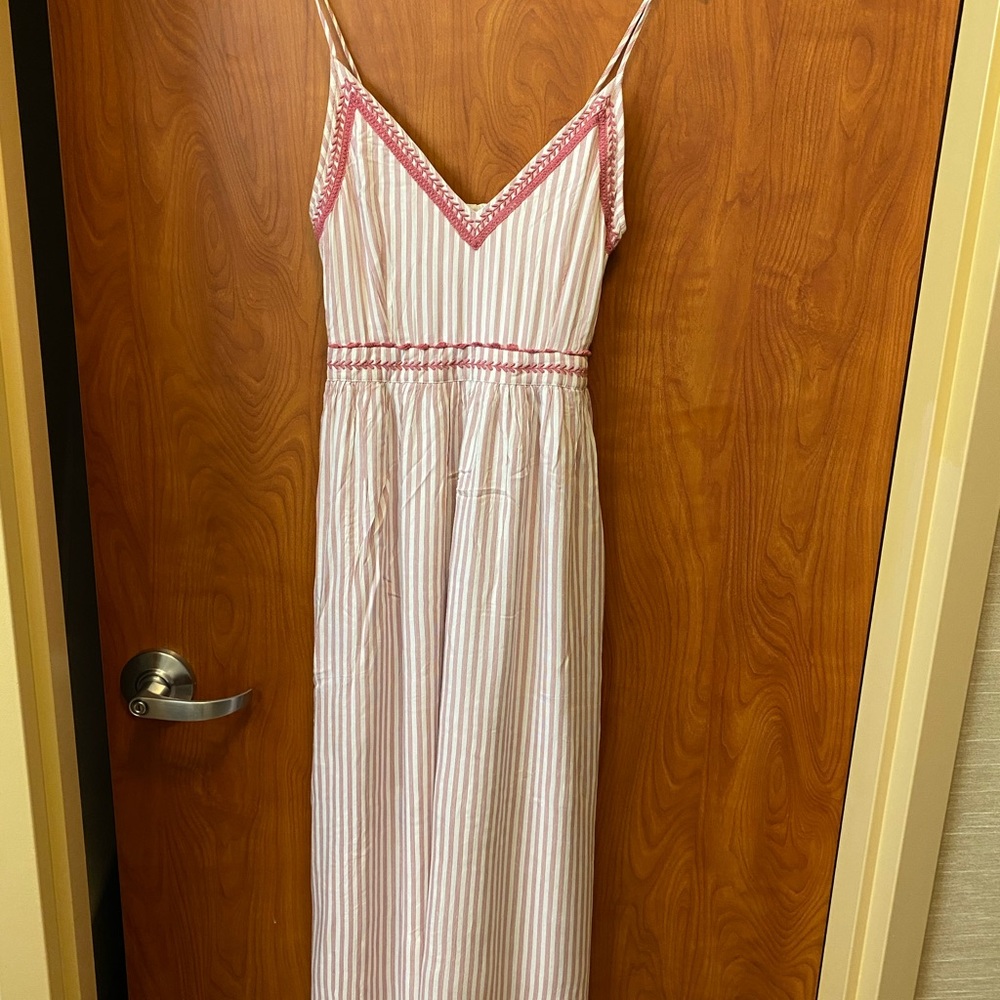 Pink Stripped Midi Dress